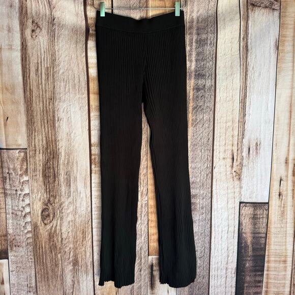 Helmut Lang Pants Black Pleated Knit Medium Luxury Capsule Versatile Minimalist - Picture 1 of 9